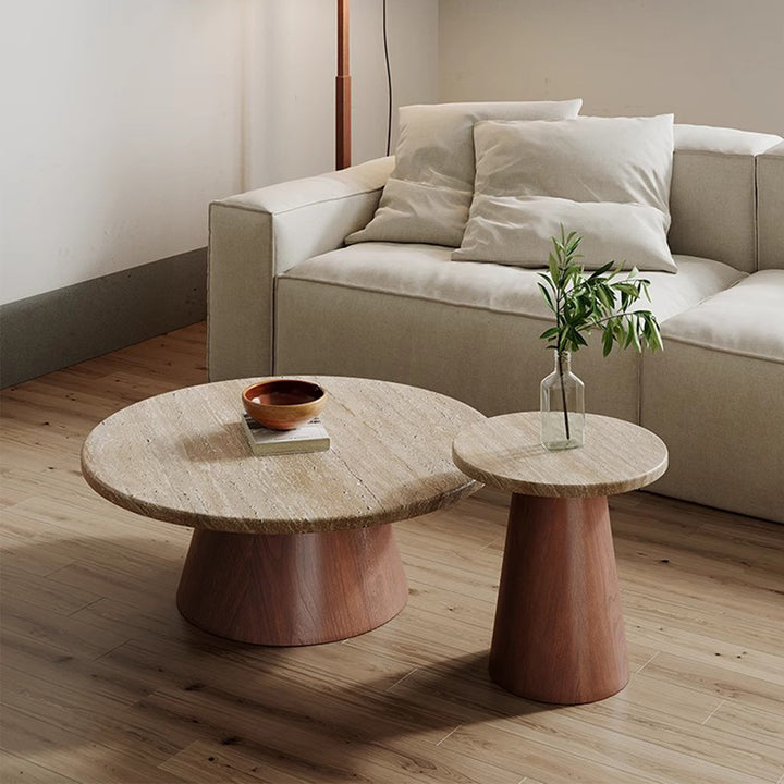 MAS-2448 Masdio KOBER Wabi Sabi Travertine Coffee Table Masdio