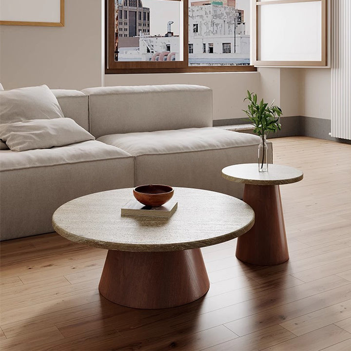 MAS-2448 Masdio KOBER Wabi Sabi Travertine Coffee Table Masdio