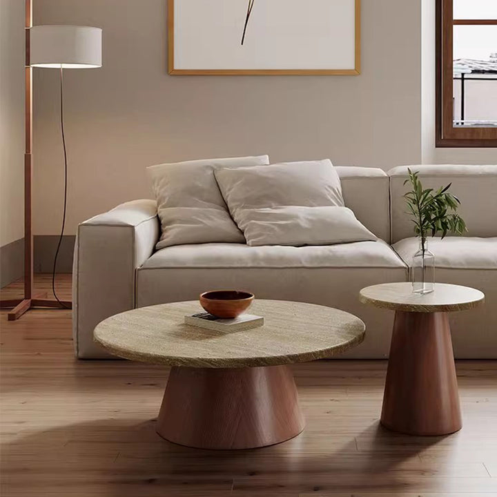 MAS-2448 Masdio KOBER Wabi Sabi Travertine Coffee Table Masdio