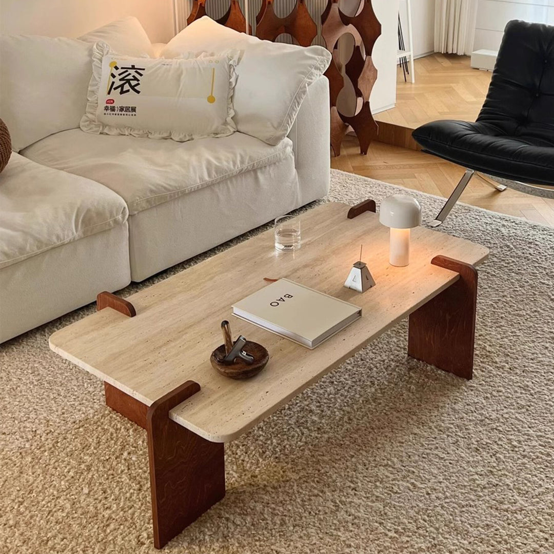 MAS-2449 Masdio PAU Wabi Sabi Travertine Coffee Table Masdio