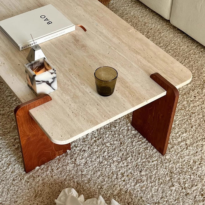 MAS-2449 Masdio PAU Wabi Sabi Travertine Coffee Table Masdio