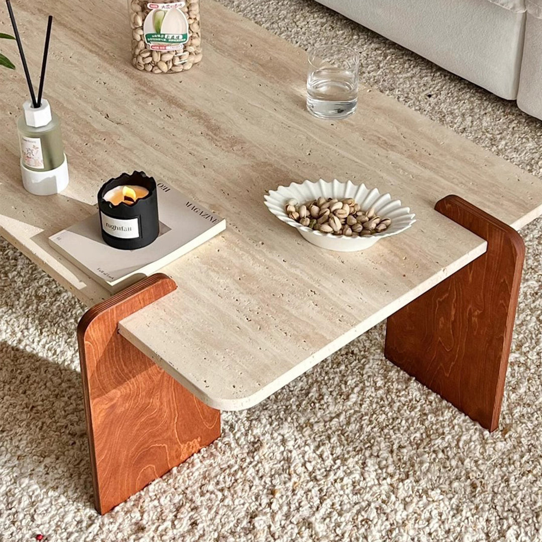 MAS-2449 Masdio PAU Wabi Sabi Travertine Coffee Table Masdio