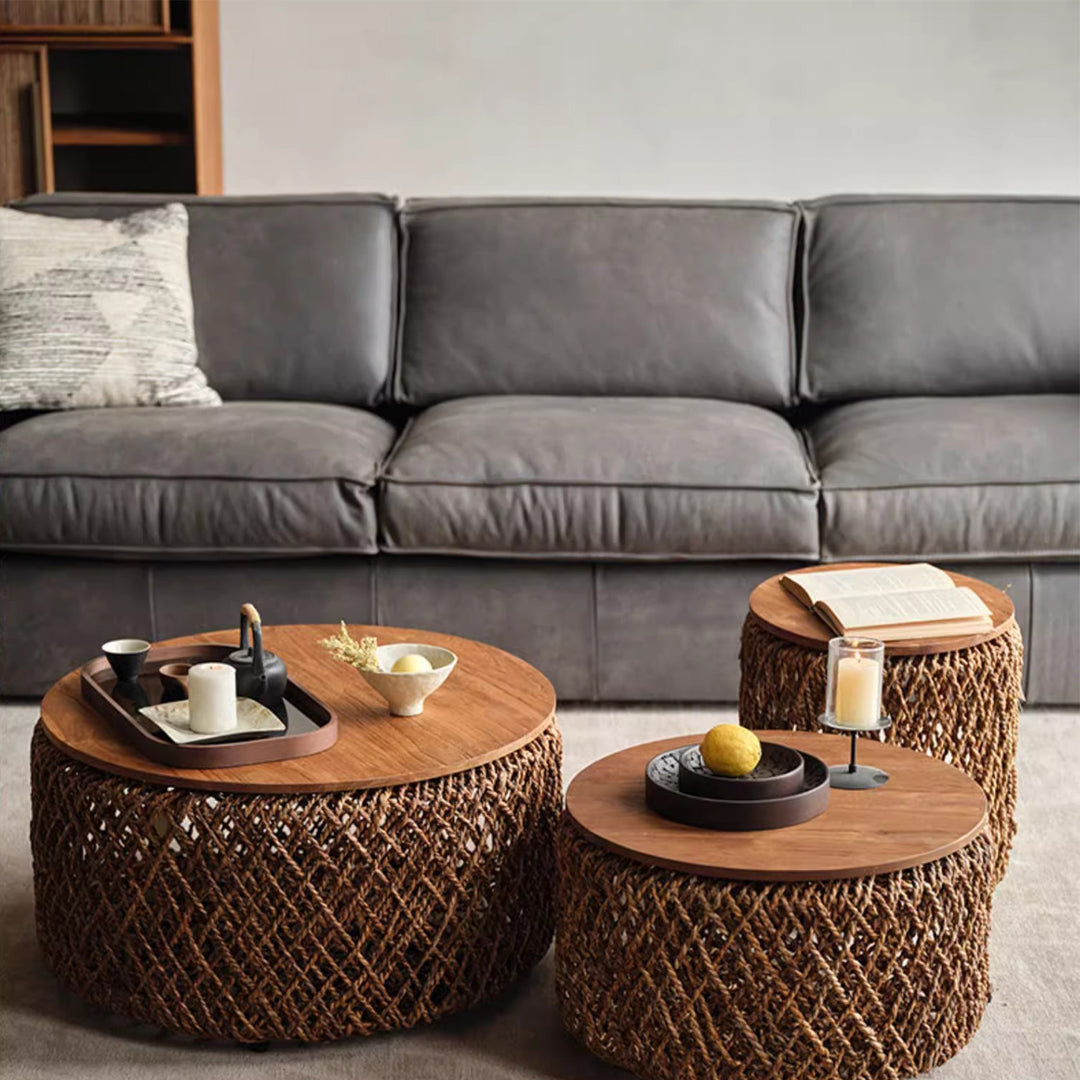 MAS-2453 Masdio MUNRO Rustic Rattan Storage Coffee Table Masdio