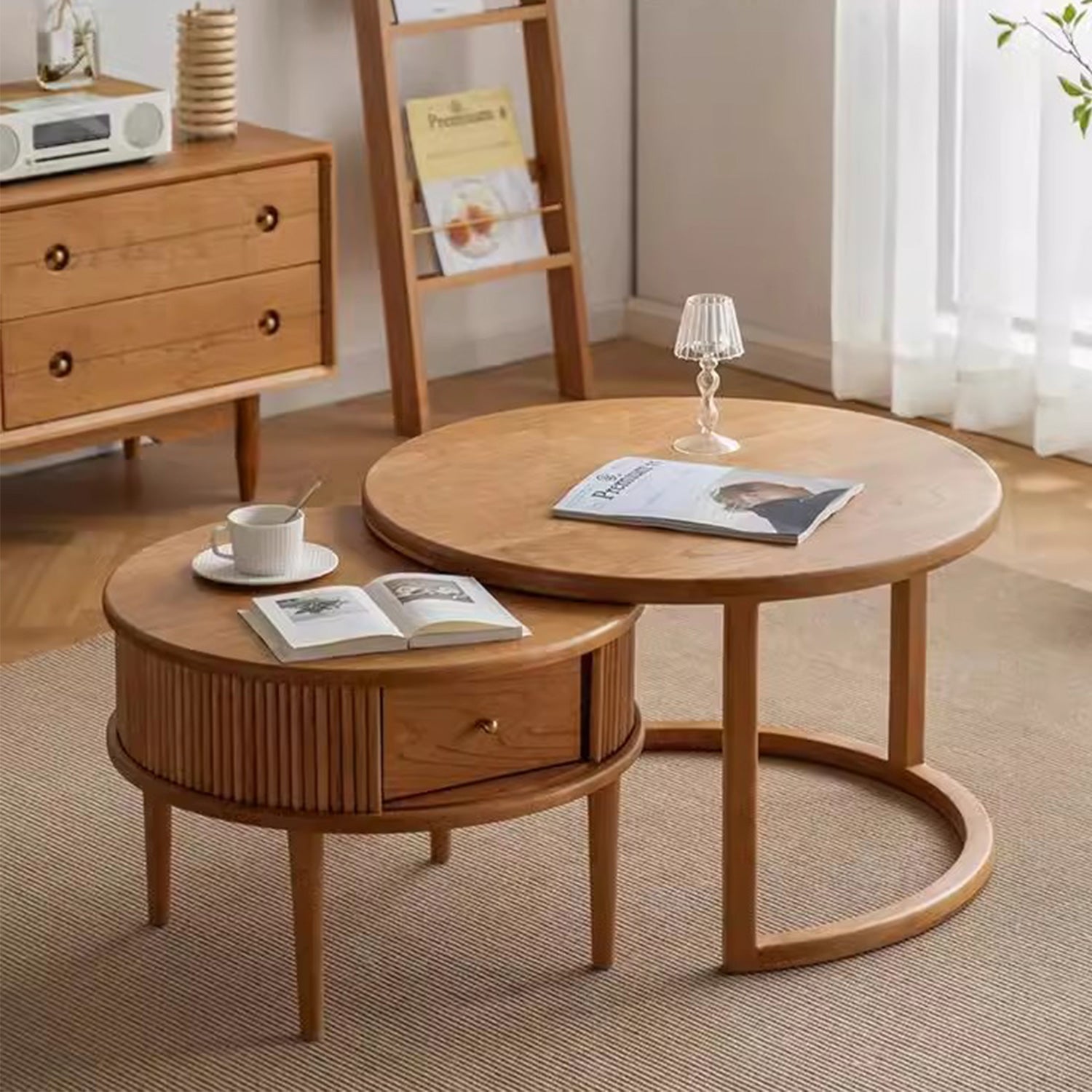 MAS-2485 Masdio DOLF Japandi Solid Wood Nesting Coffee Table