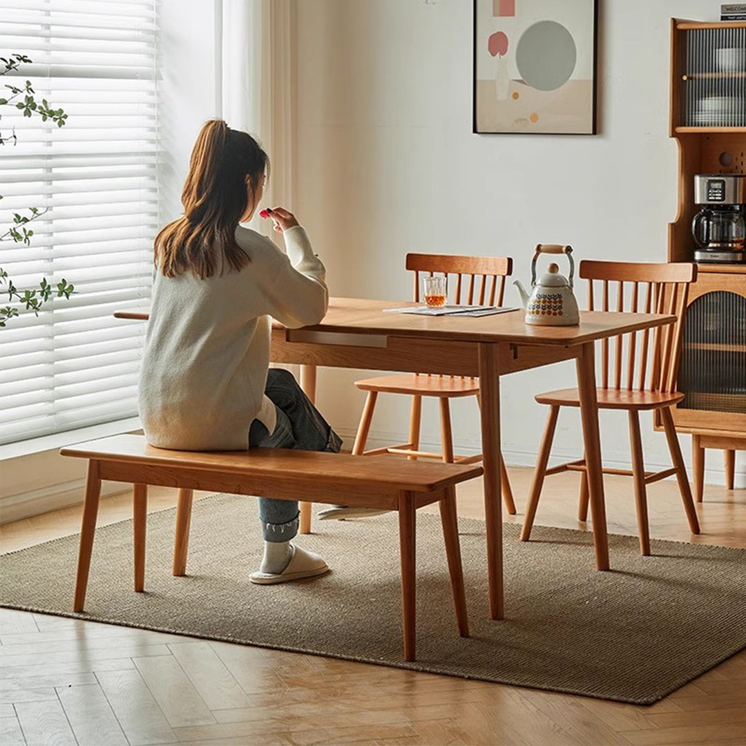 MAS-2687 Masdio Japandi Solid Wood Extendable Dining Table