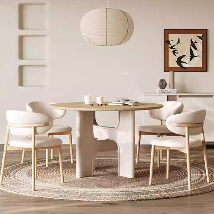 MAS-2694 Masdio Japandi Solid Wood Round Dining Table