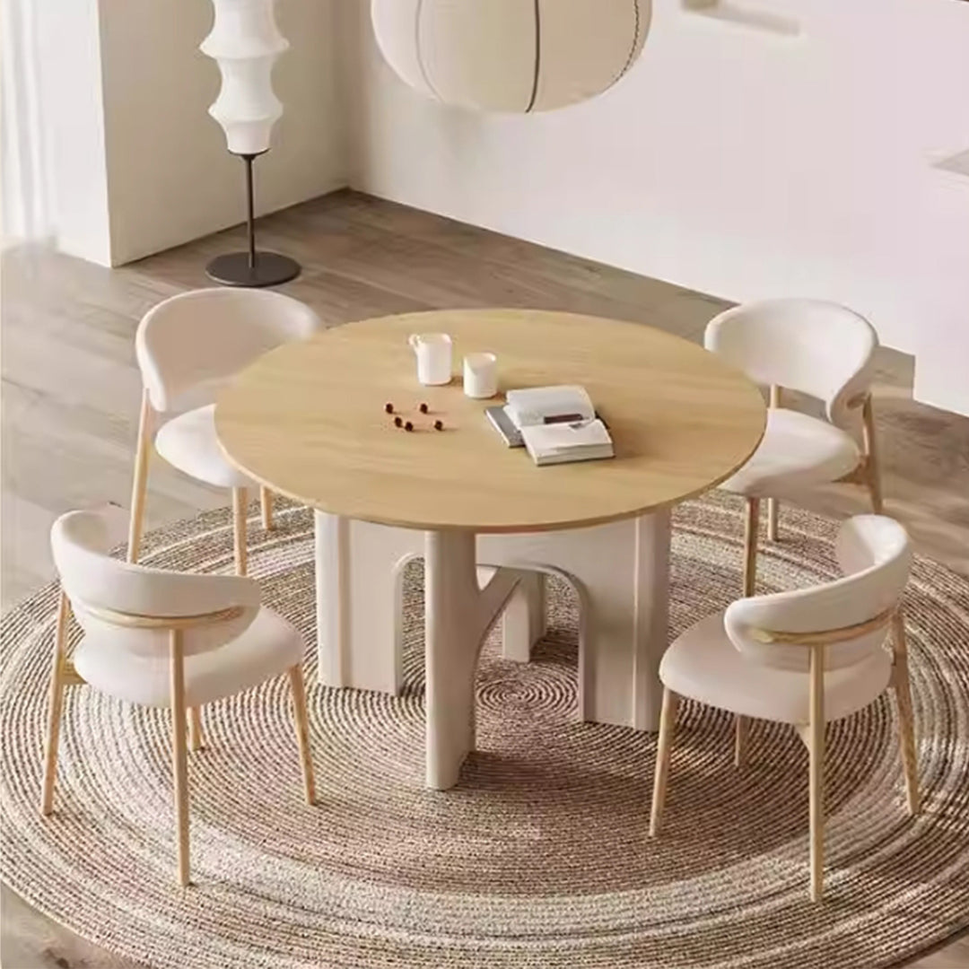 MAS-2694 Masdio Japandi Solid Wood Round Dining Table