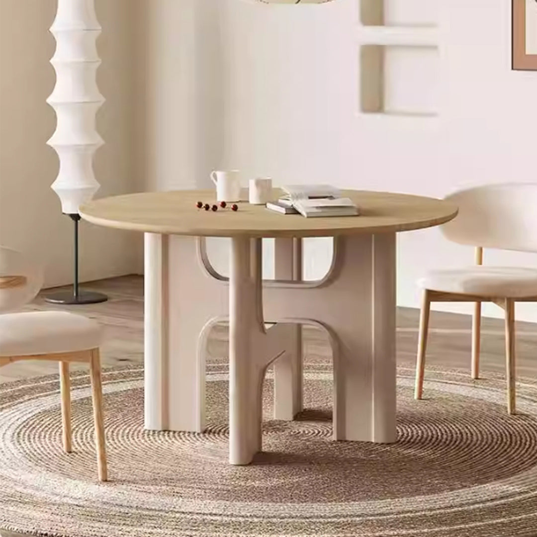 MAS-2694 Masdio Japandi Solid Wood Round Dining Table