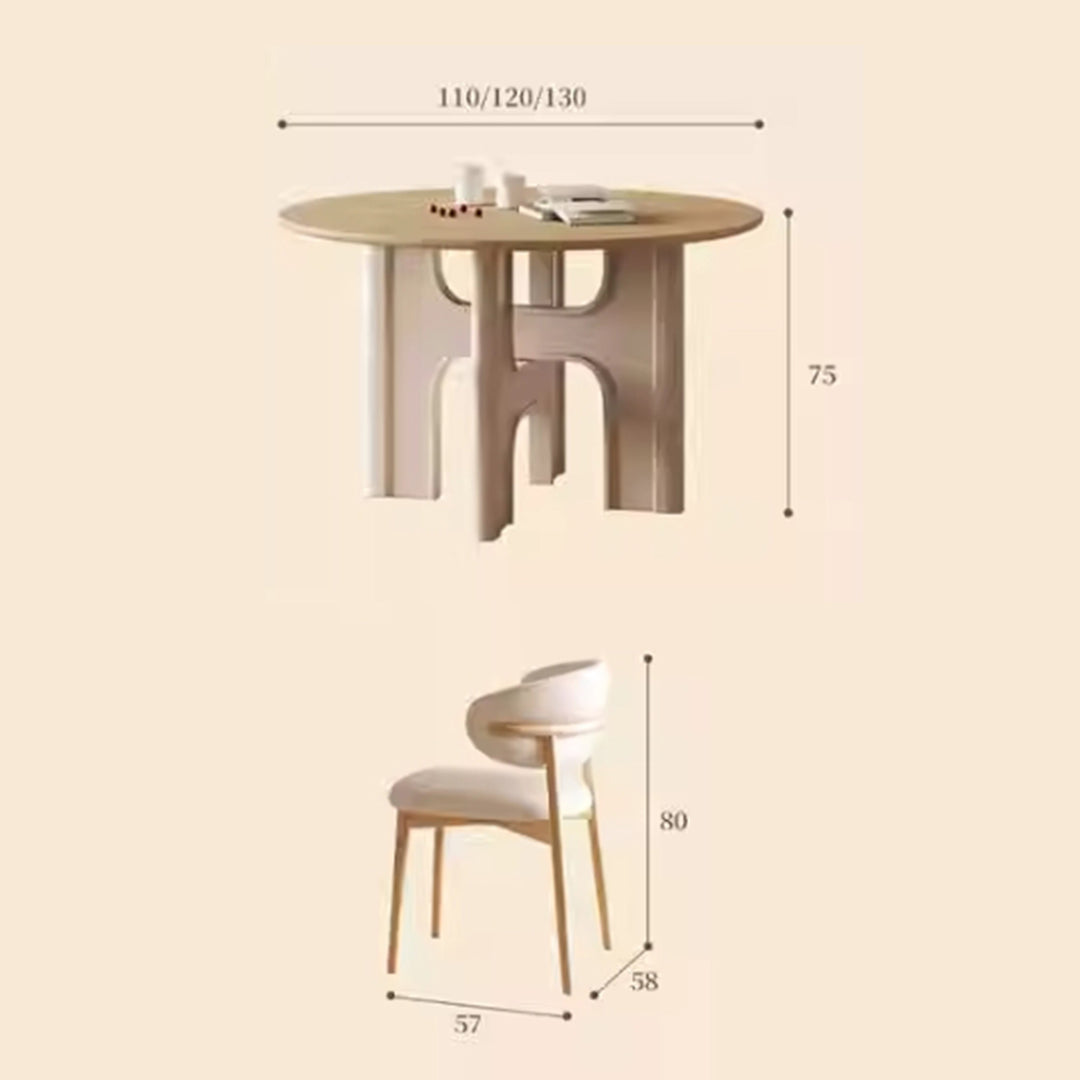 MAS-2694 Masdio Japandi Solid Wood Round Dining Table