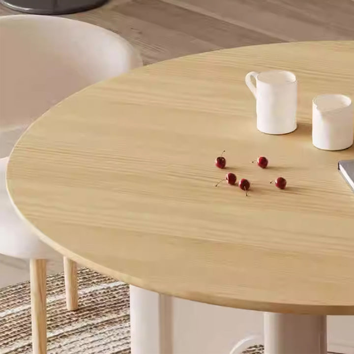 MAS-2694 Masdio Japandi Solid Wood Round Dining Table