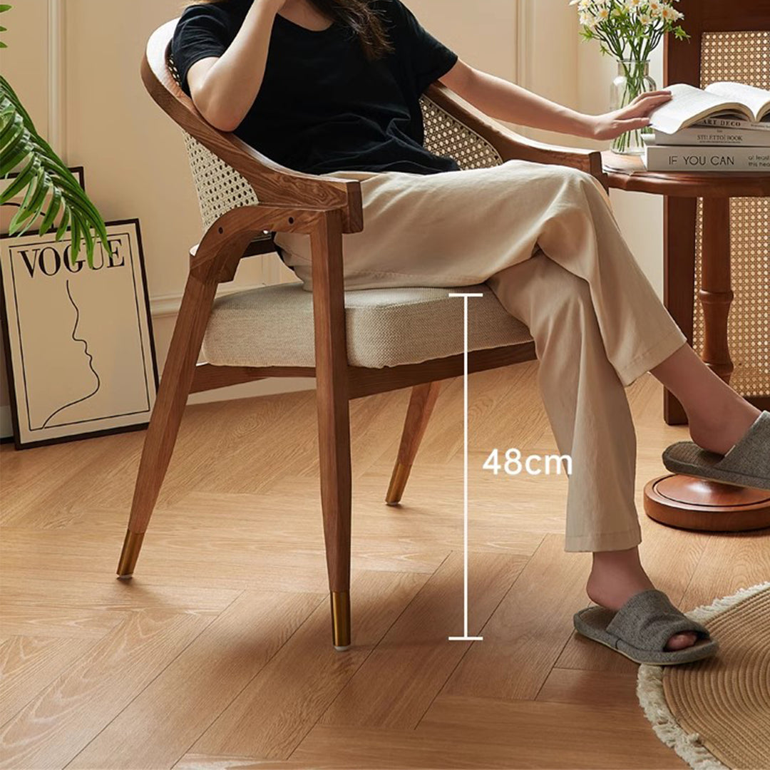 MAS-2873 Masdio Mid-Century Rattan Dining Chair