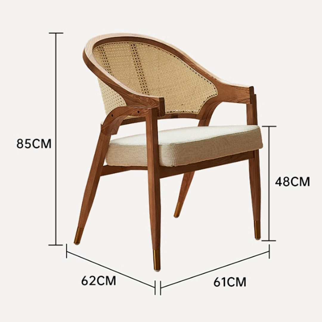 MAS-2873 Masdio Mid-Century Rattan Dining Chair