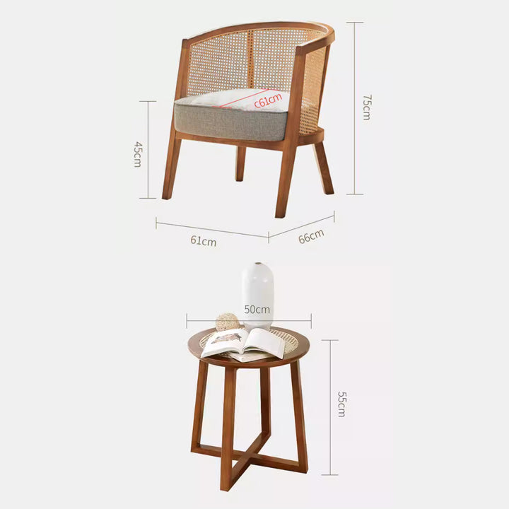 MAS-2875 Masdio Rustic Rattan Dining Chair