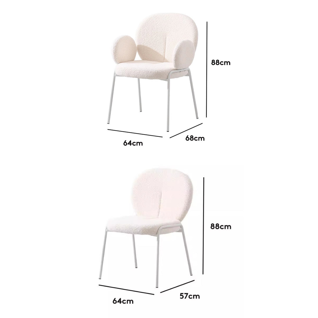 MAS-2891 Masdio Modern Boucle Dining Chair