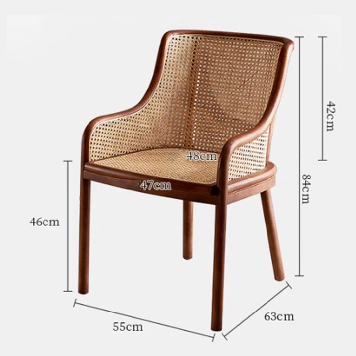 MAS-2906 Masdio Rustic Rattan Dining Chair