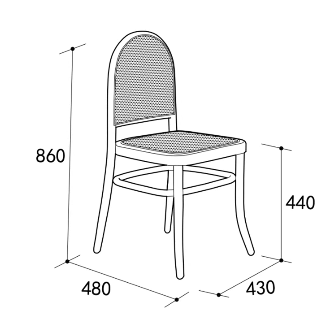 MAS-2958 Masdio Vintage Rattan Dining Chair