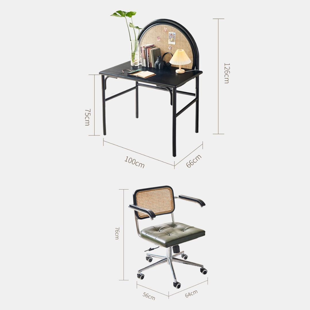 MAS-3005 Masdio Japandi Rattan Study Table