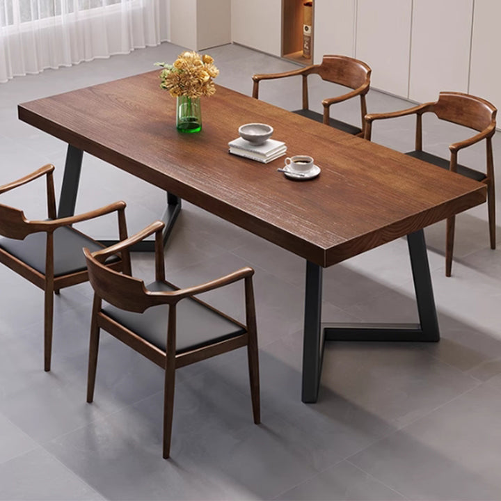 MAS-3029 Masdio Rustic V Frame Wooden Office Table
