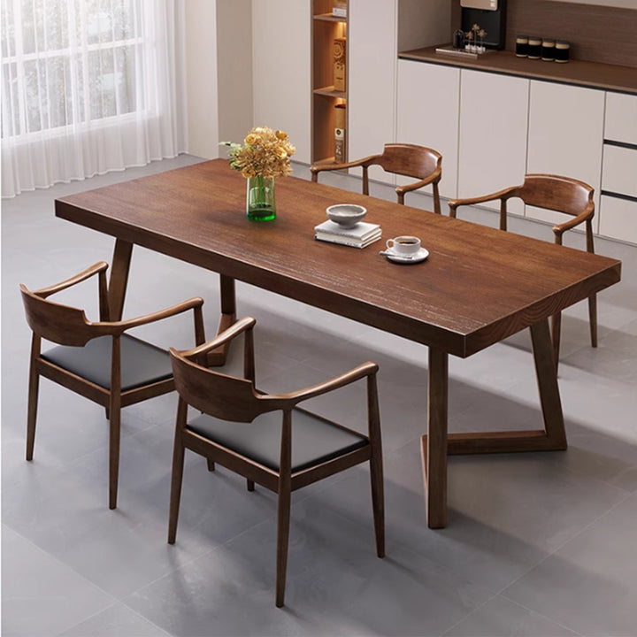 MAS-3029 Masdio Rustic V Frame Wooden Office Table