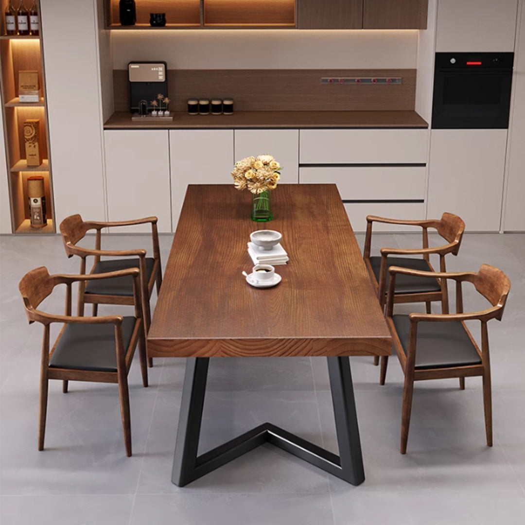 MAS-3029 Masdio Rustic V Frame Wooden Office Table