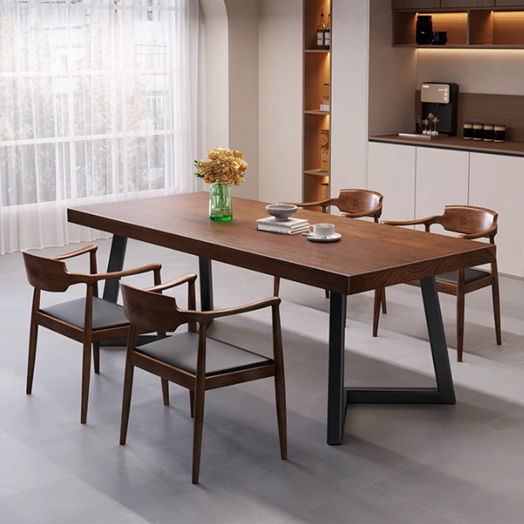 MAS-3029 Masdio Rustic V Frame Wooden Office Table