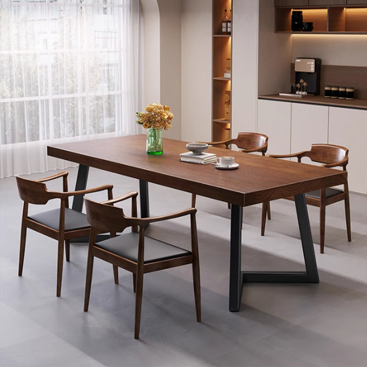 MAS-3029 Masdio Rustic V Frame Wooden Office Table