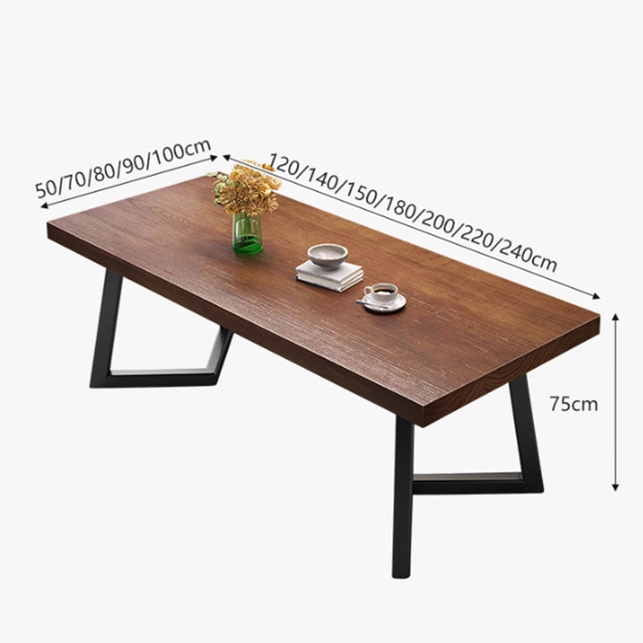 MAS-3029 Masdio Rustic V Frame Wooden Office Table