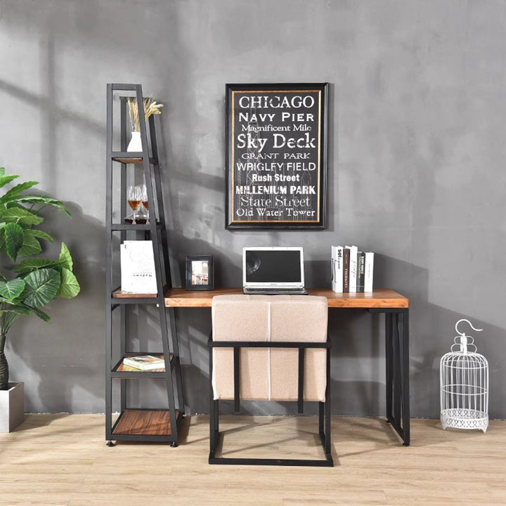 MAS-3053 Masdio Solid Wood Study Table with Ladder Shelf