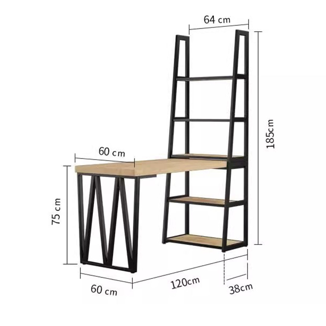 MAS-3053 Masdio Solid Wood Study Table with Ladder Shelf