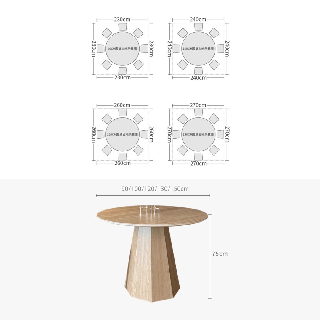 MAS-3071 Masdio Modern Travertine Dining Table