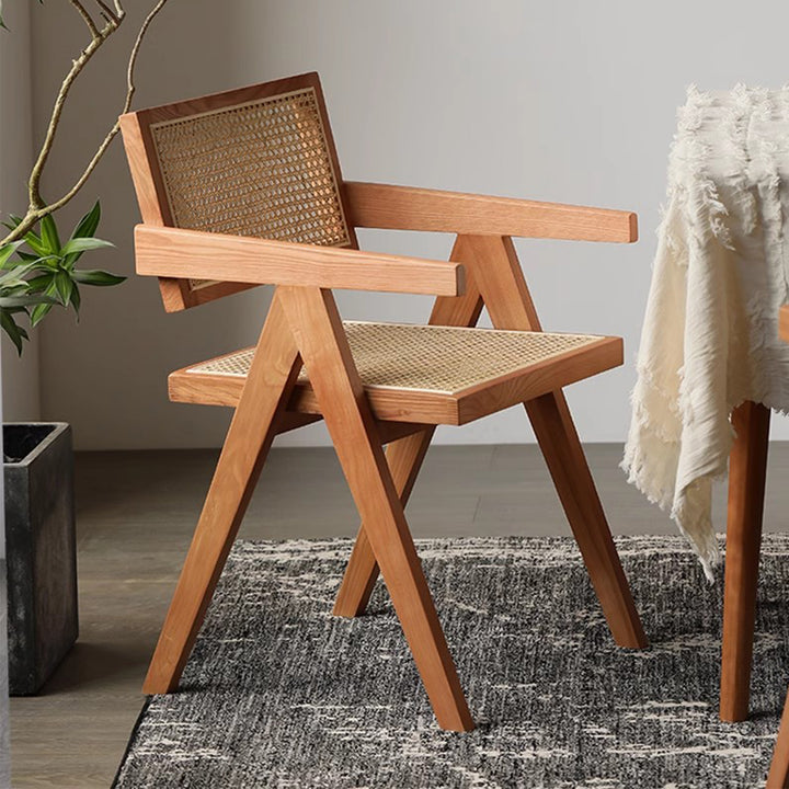 MAS-3173 Masdio Vintage Solid Wood Rattan Chair
