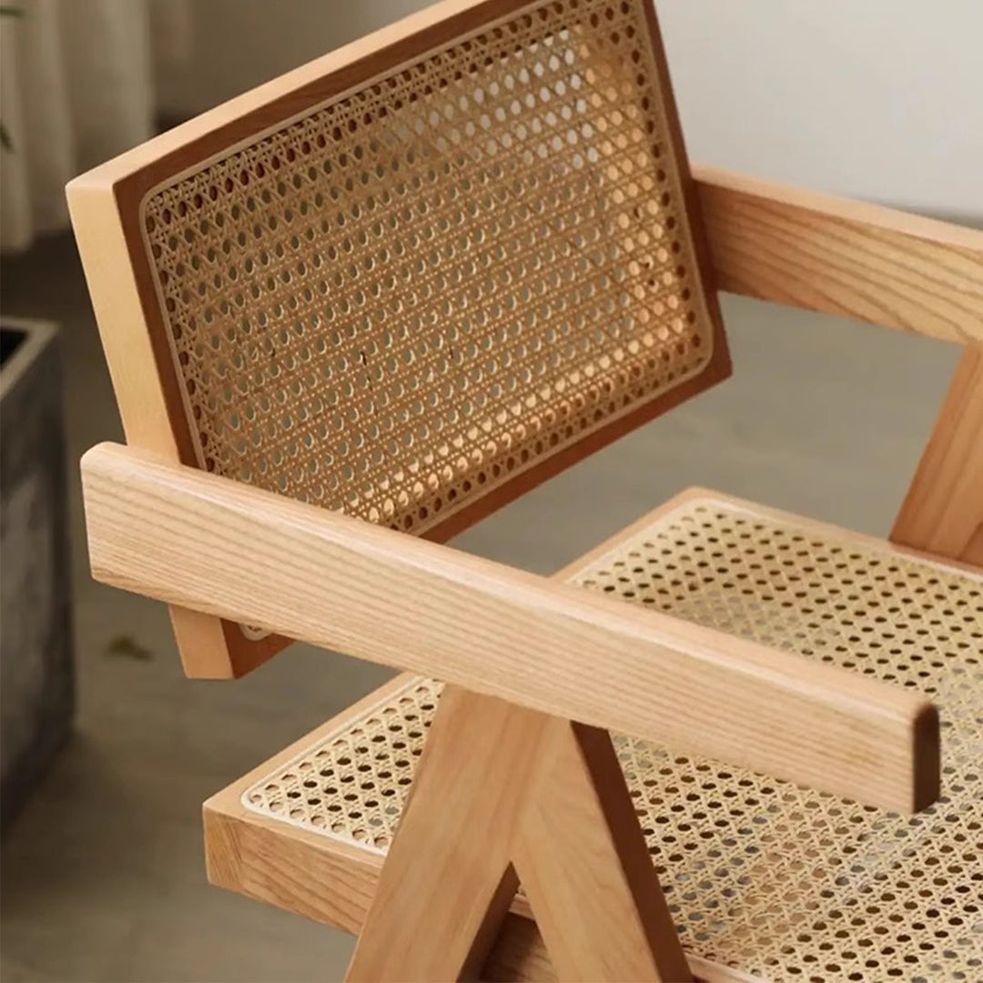 MAS-3173 Masdio Vintage Solid Wood Rattan Chair