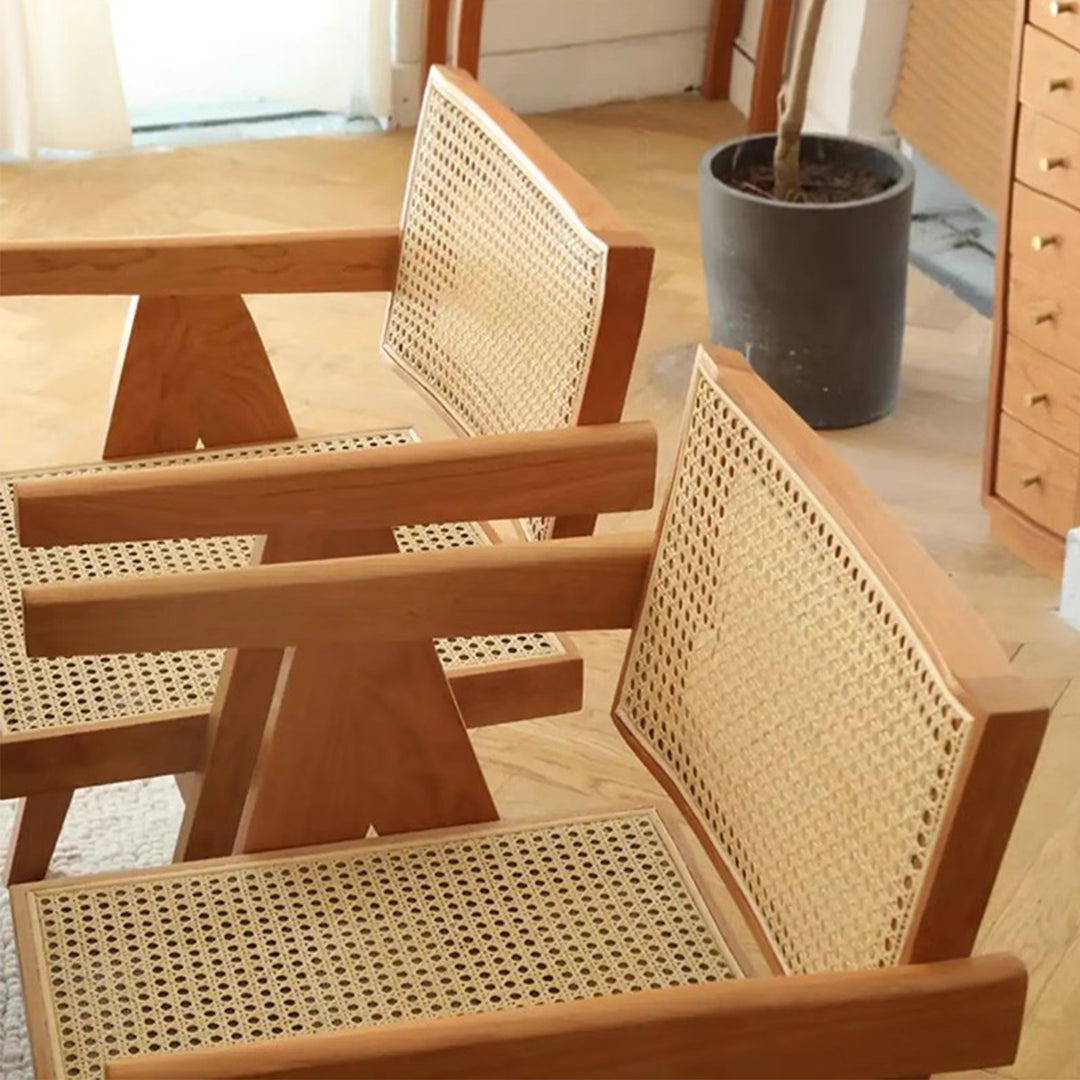 MAS-3173 Masdio Vintage Solid Wood Rattan Chair