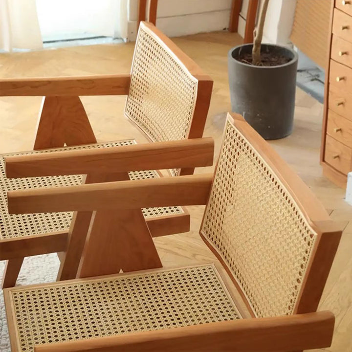 MAS-3173 Masdio Vintage Solid Wood Rattan Chair