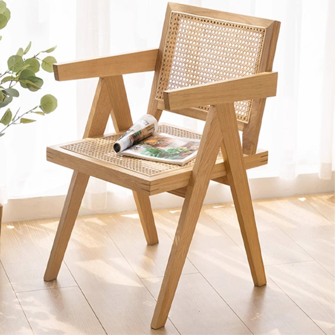 MAS-3173 Masdio Vintage Solid Wood Rattan Chair