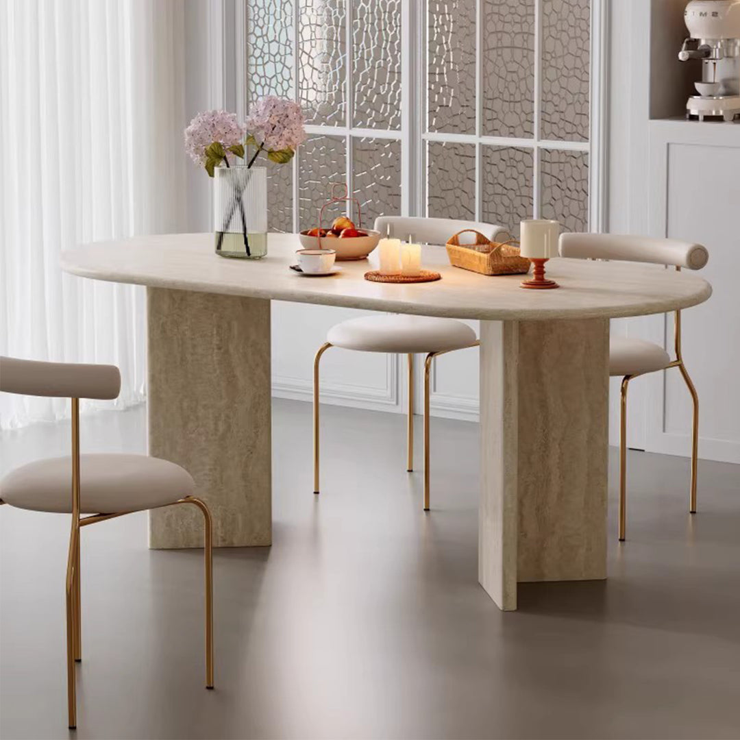 MAS-3192 Masdio Wabi Sabi Travertine Dining Table