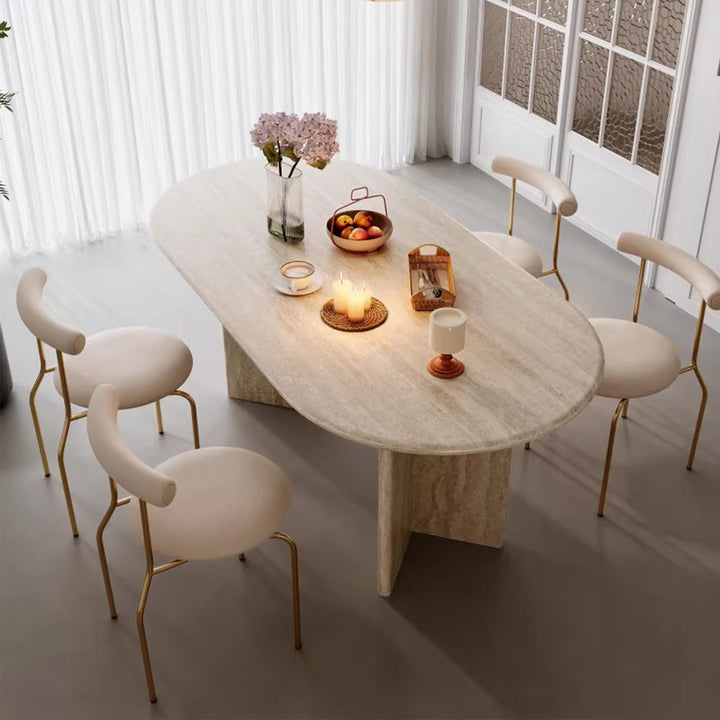 MAS-3192 Masdio Wabi Sabi Travertine Dining Table