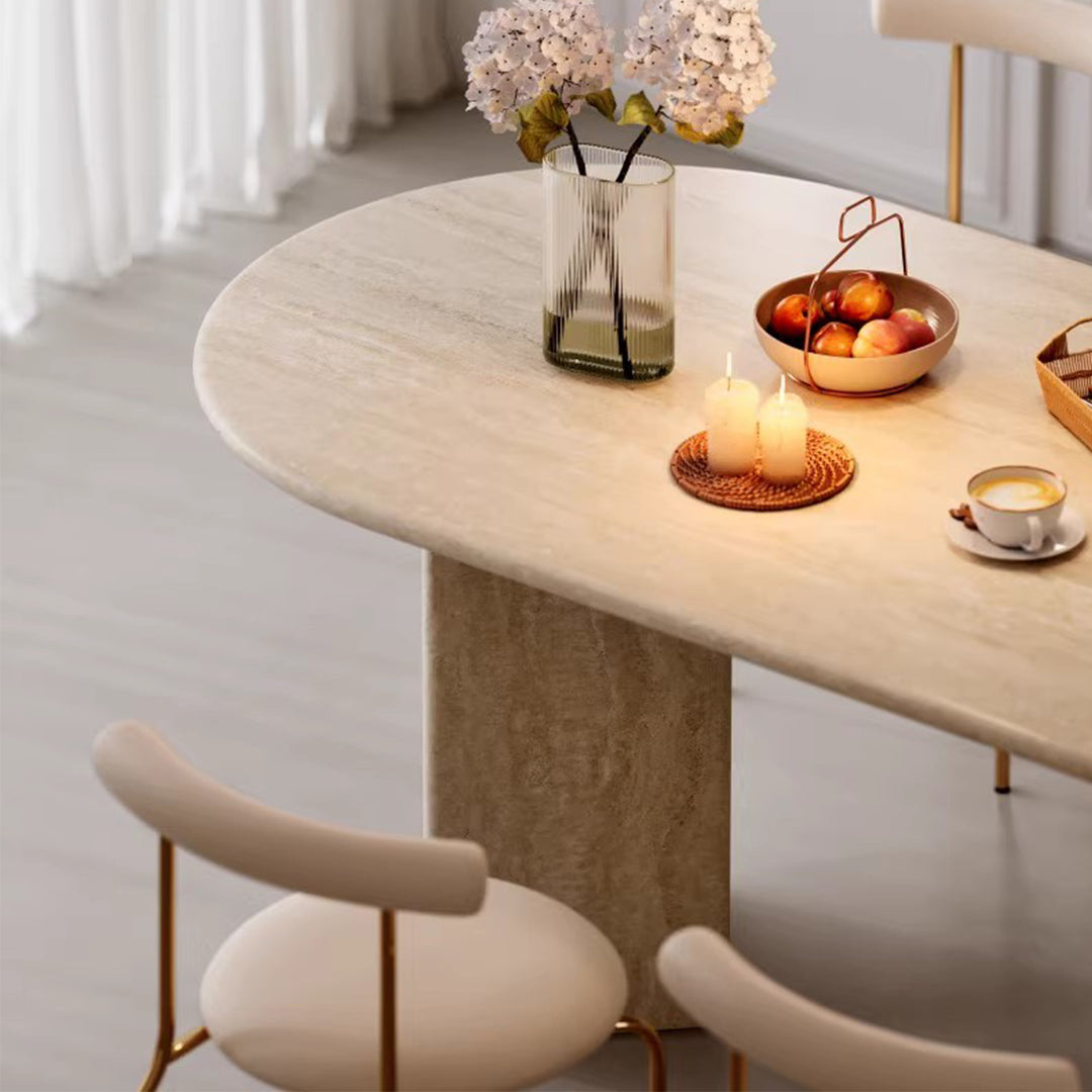 MAS-3192 Masdio Wabi Sabi Travertine Dining Table