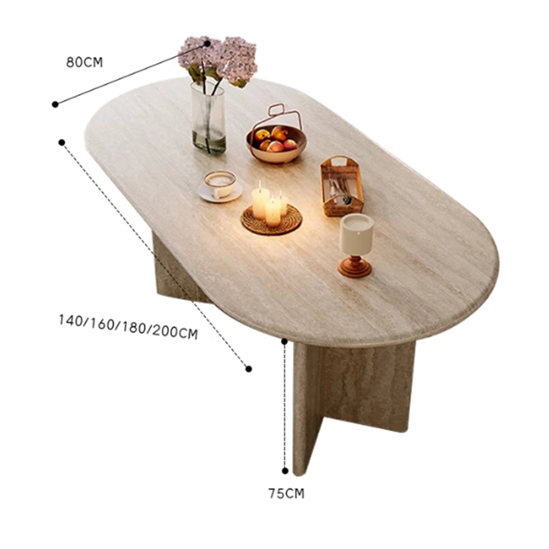 MAS-3192 Masdio Wabi Sabi Travertine Dining Table