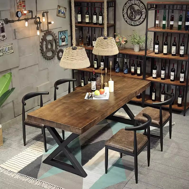 MAS-3193 Masdio Industrial Solid Wood Dining Table
