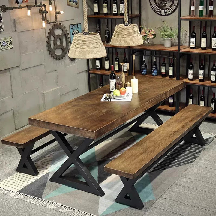 MAS-3193 Masdio Industrial Solid Wood Dining Table