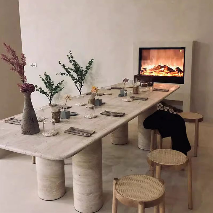 MAS-3251 Masdio Wabi Sabi Travertine Dining Table