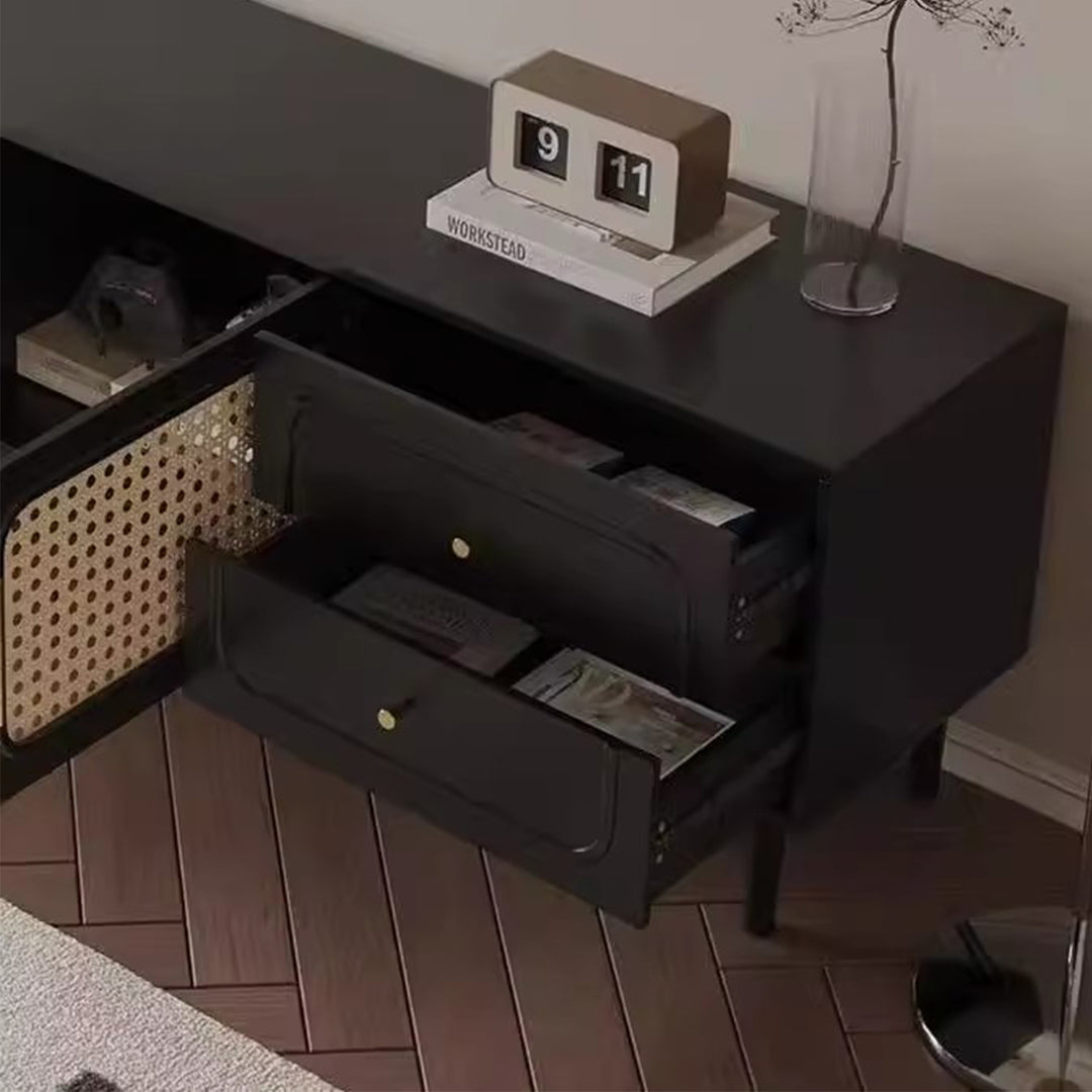 MAS-3293 Masdio Black Rattan Tv Console