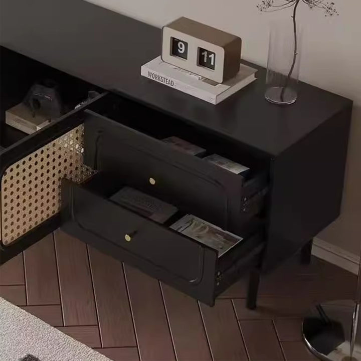 MAS-3293 Masdio Black Rattan Tv Console