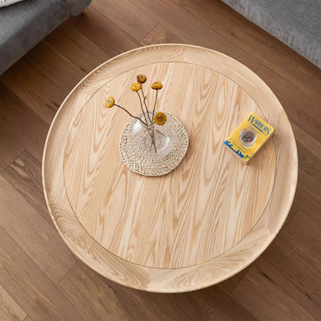 MAS-3304 Masdio Solid Wood Round Rattan Coffee Table