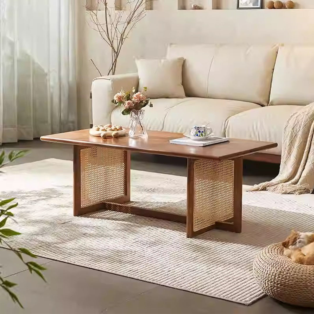 MAS-3315 Masdio Solid Wood Rattan Coffee Table