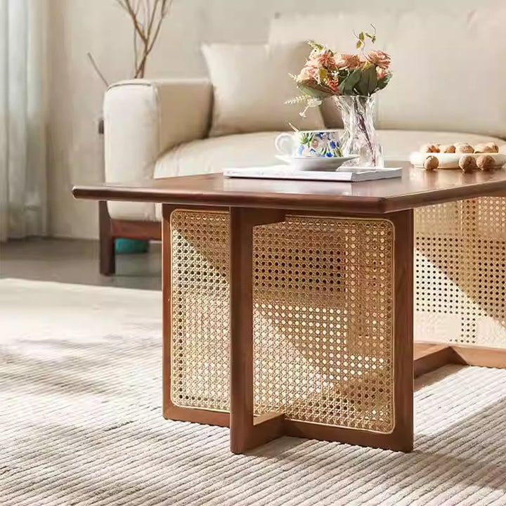 MAS-3315 Masdio Solid Wood Rattan Coffee Table