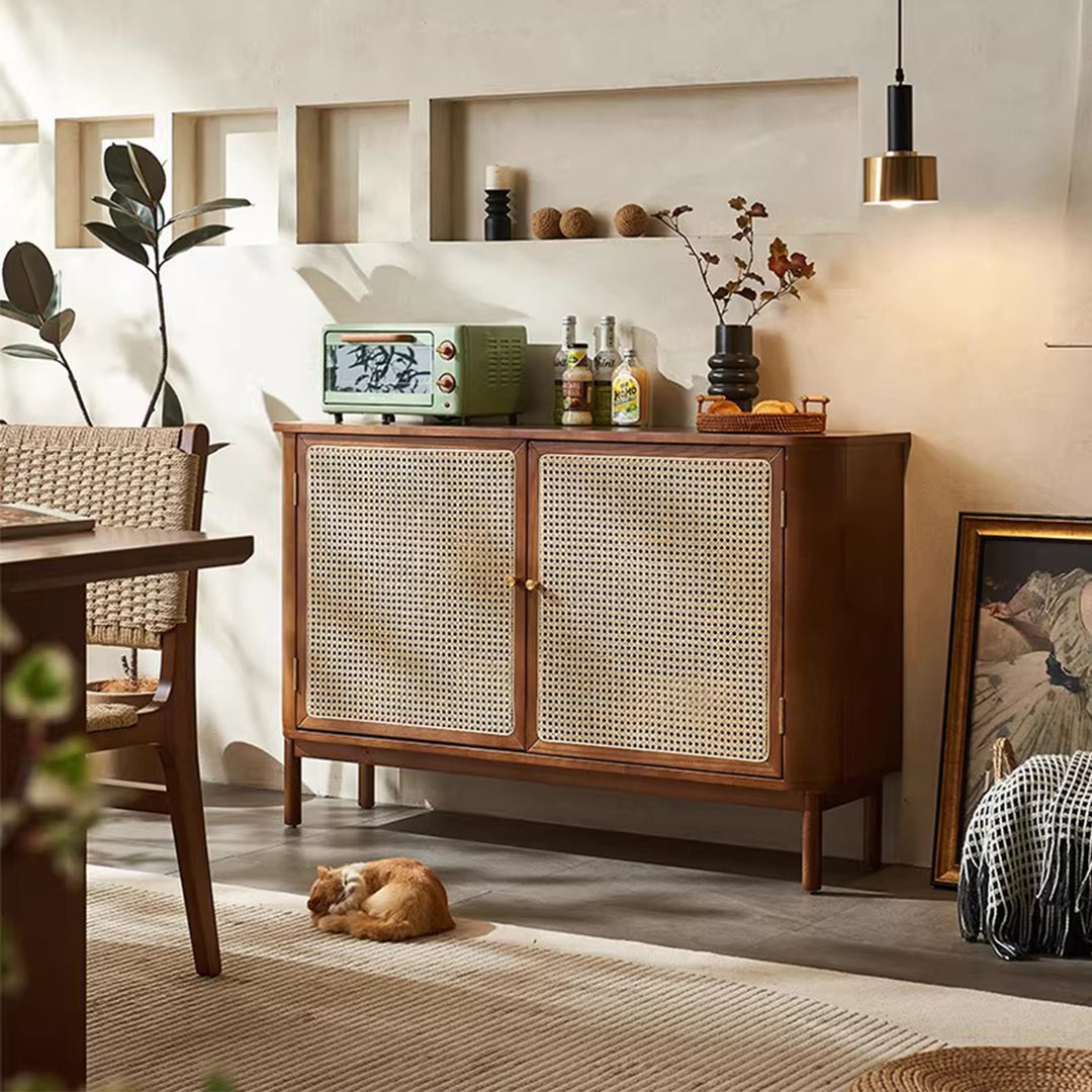 MAS-3320 Masdio Solid Ash Wood Rattan Sideboard
