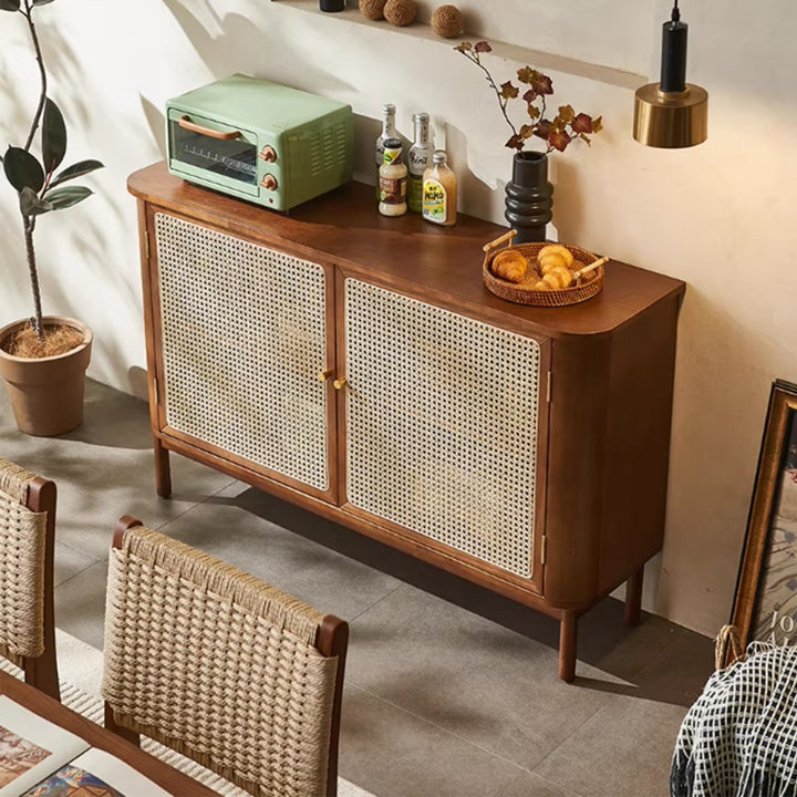 MAS-3320 Masdio Solid Ash Wood Rattan Sideboard