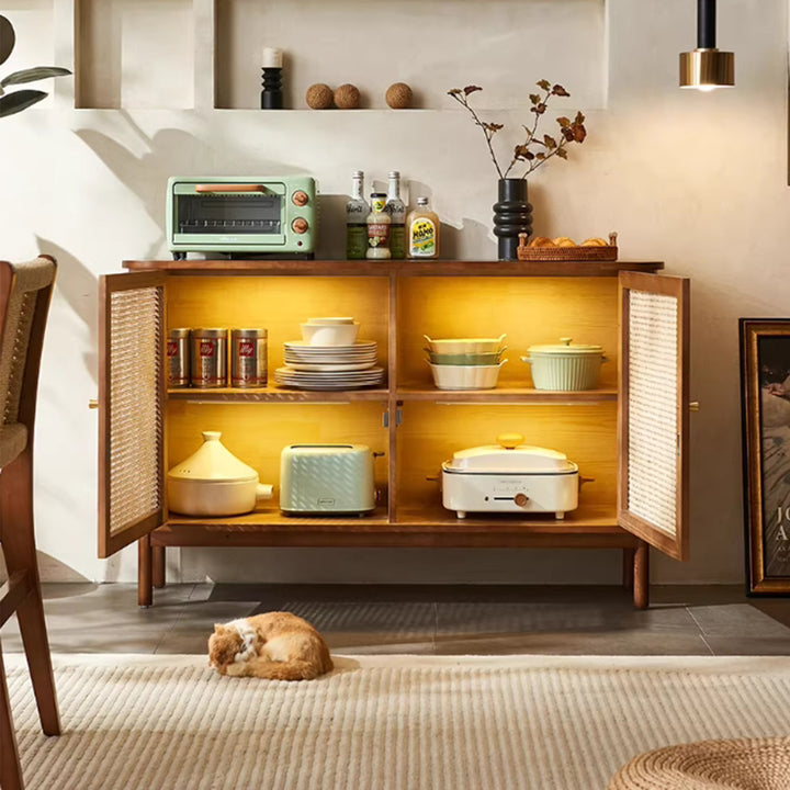 MAS-3320 Masdio Solid Ash Wood Rattan Sideboard